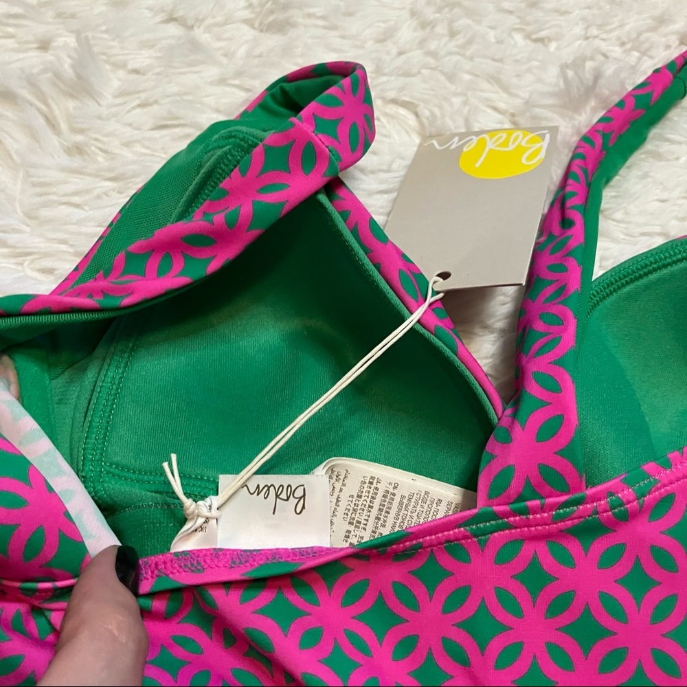 Boden Pink and Green Patterned Tankini Top only - Picture 6 of 8